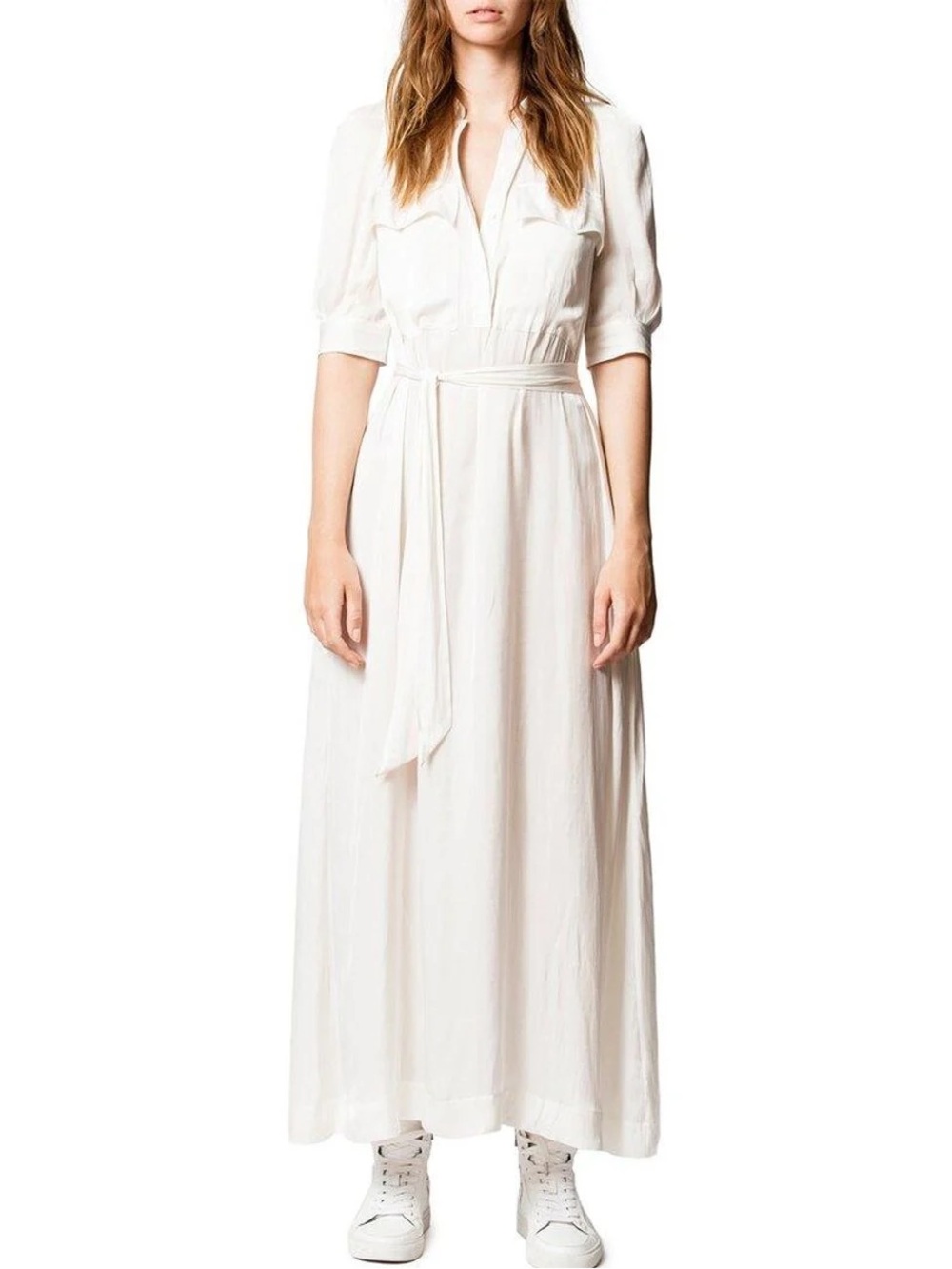 Zadig & Voltaire Remedy Satin Pocket Maxi Short Dress